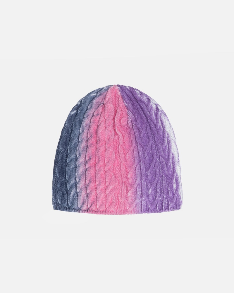 Stussy Skullcap Spray Knit Beanie Purple Multicolor | 81403QRZA