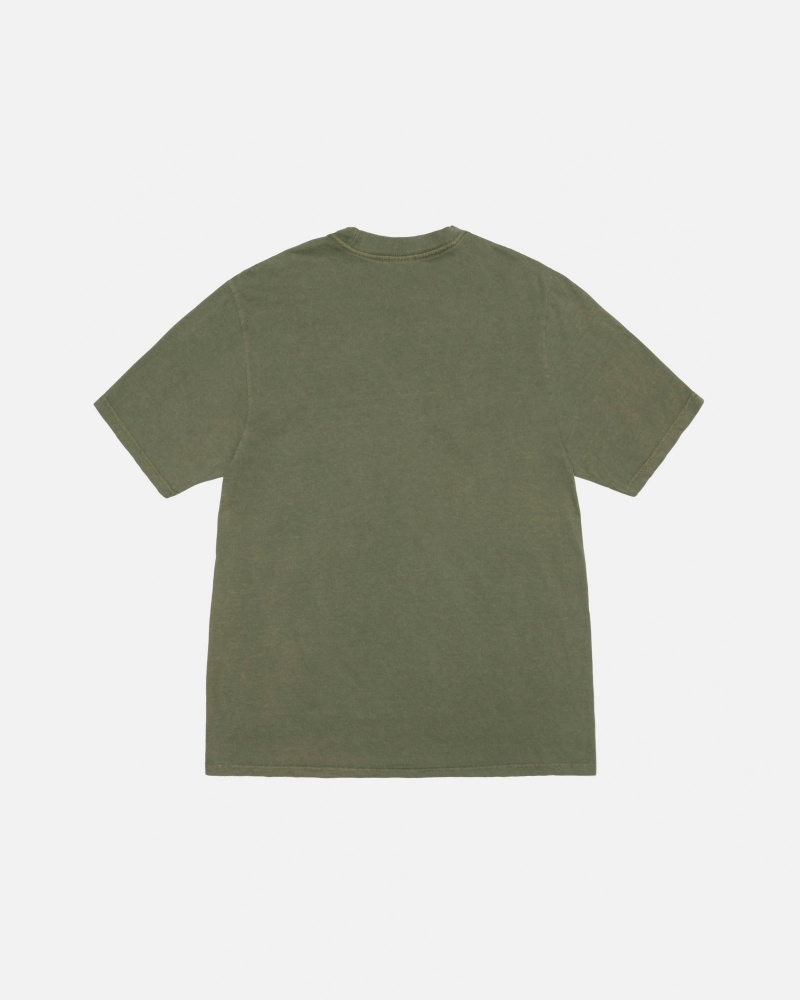 Stussy Smooth Stock Pigment Dyed T Shirts Olive | 43709LKHN