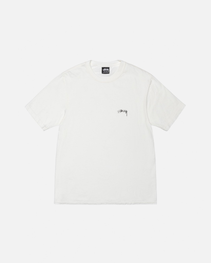 Stussy Smooth Stock Pigment Dyed T Shirts Beige | 60925BYLS