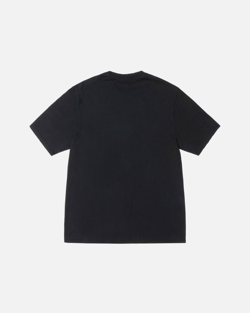 Stussy Smooth Stock Pigment Dyed T Shirts Black | 03648ZJVF