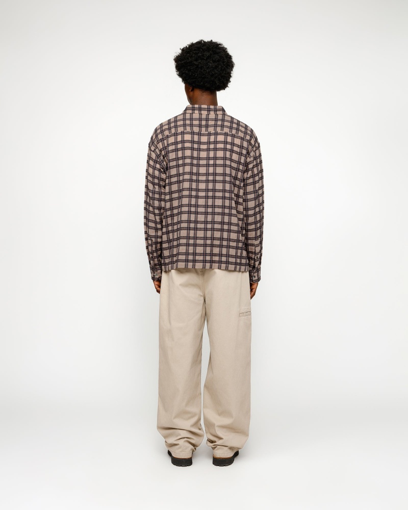 Stussy Sonoma Plaid Shirts Brown | 03941CIUZ