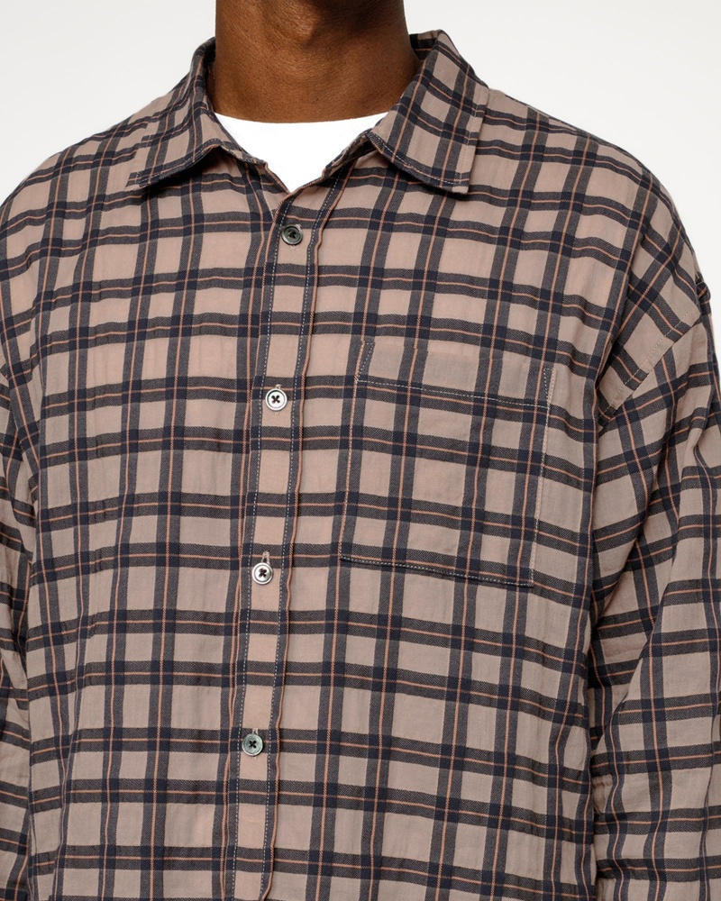 Stussy Sonoma Plaid Shirts Brown | 03941CIUZ