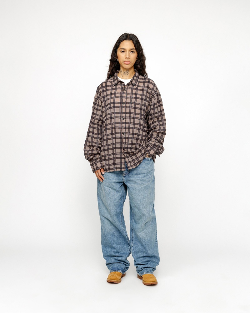 Stussy Sonoma Plaid Shirts Brown | 03941CIUZ