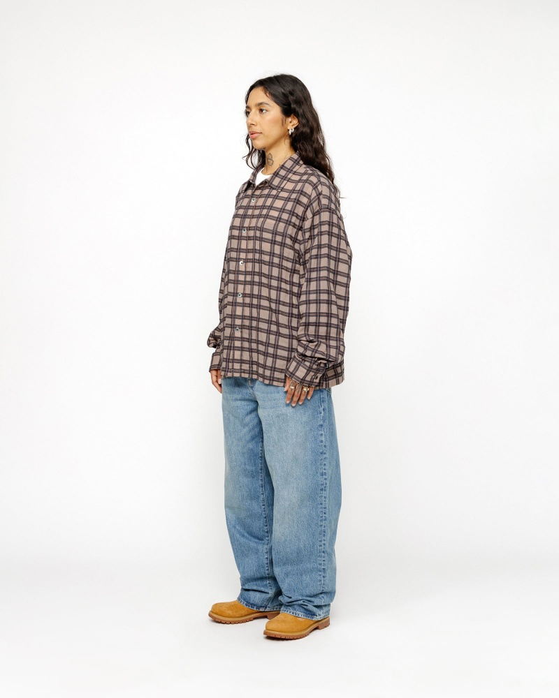 Stussy Sonoma Plaid Shirts Brown | 03941CIUZ