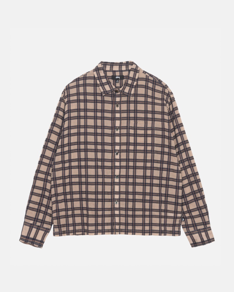 Stussy Sonoma Plaid Shirts Brown | 03941CIUZ