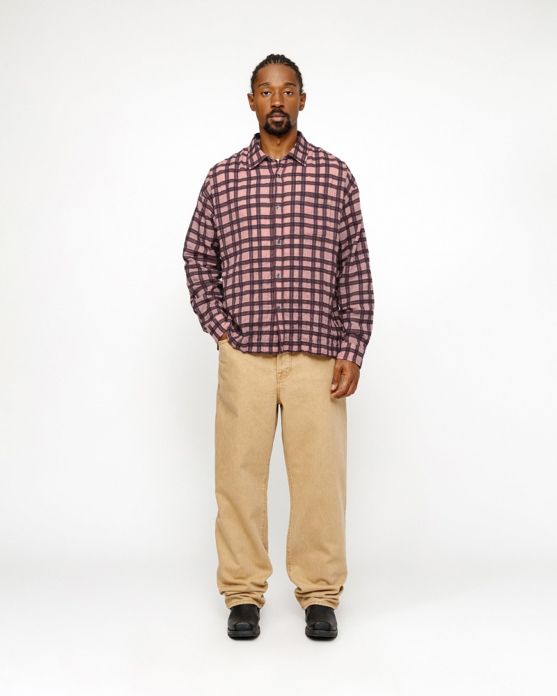 Stussy Sonoma Plaid Shirts Pink | 31624SKPT