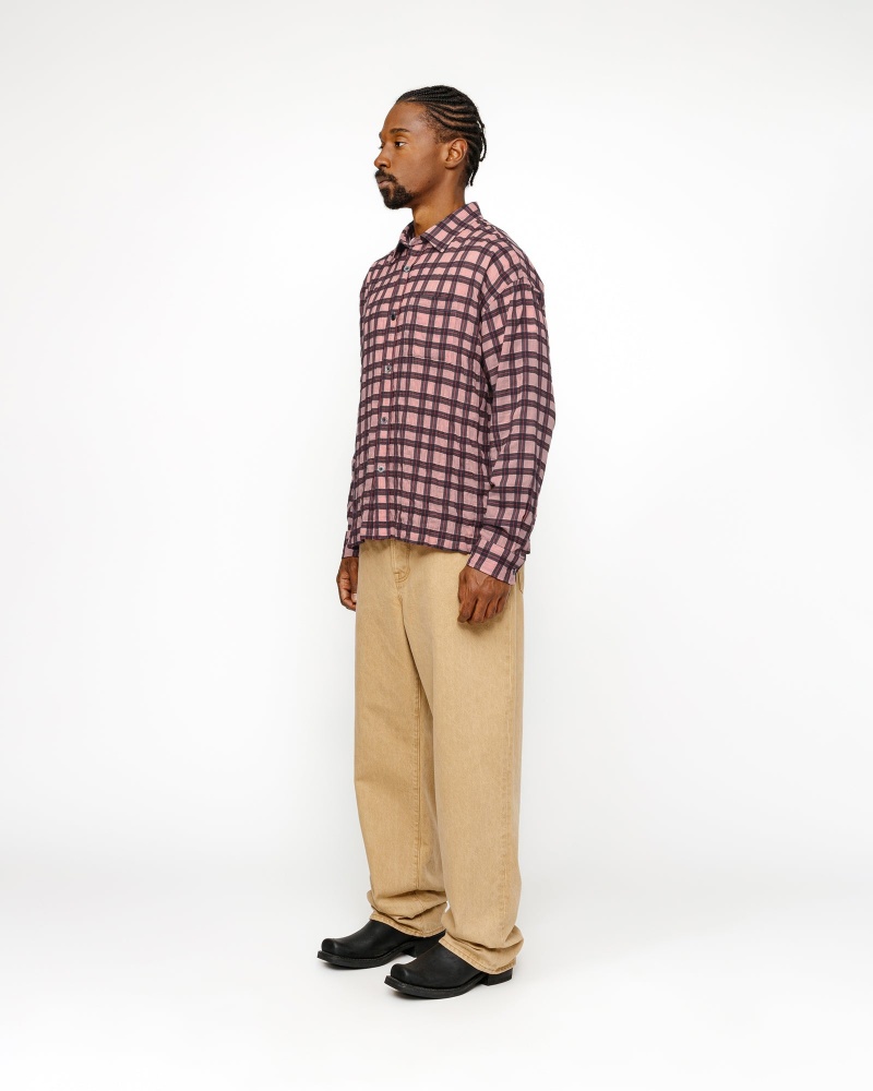 Stussy Sonoma Plaid Shirts Pink | 31624SKPT