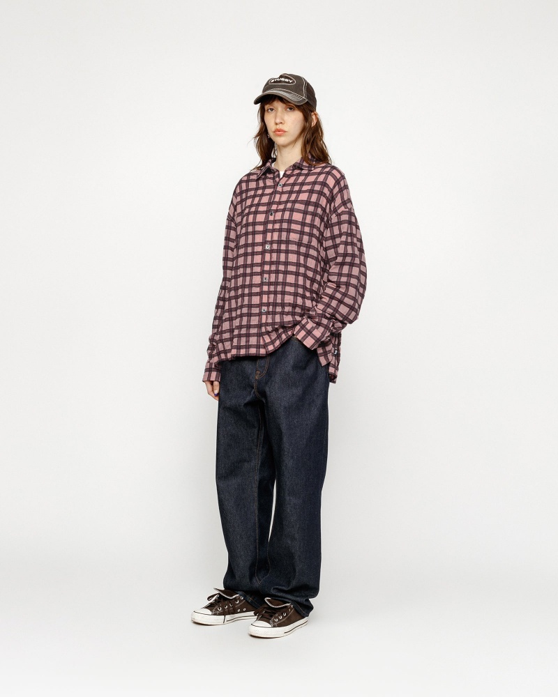 Stussy Sonoma Plaid Shirts Pink | 31624SKPT