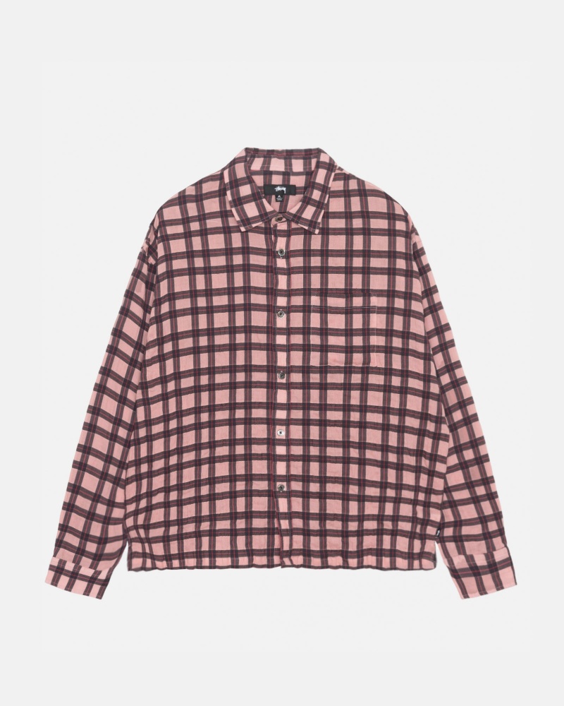 Stussy Sonoma Plaid Shirts Pink | 31624SKPT