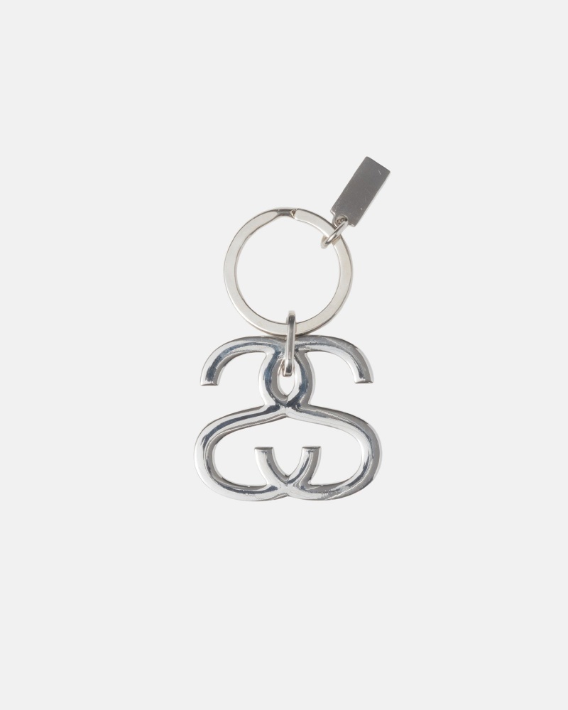 Stussy Ss Link Keychain Other Accessories Silver | 47103MFVE