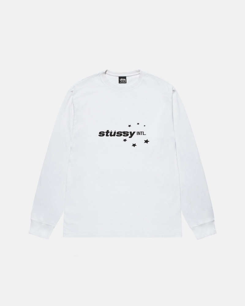 Stussy Star Sport Ls T Shirts White | 62904ORZQ