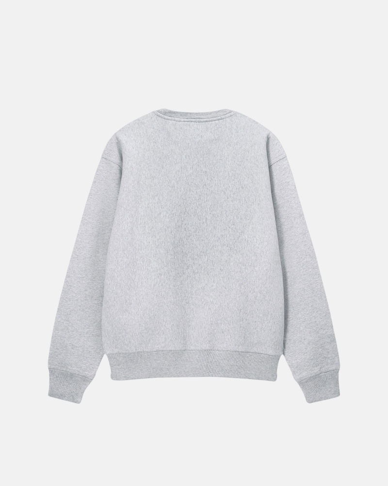 Stussy Stock Logo Crew Sweatshirts Grey | 79130ENBI