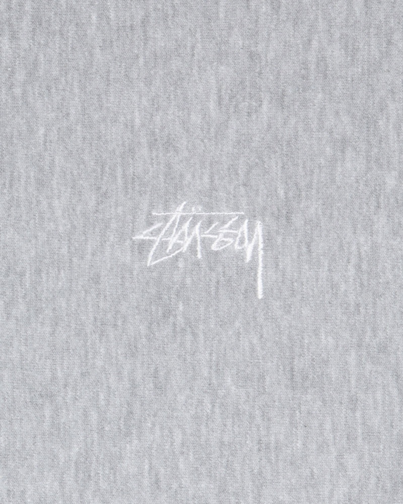 Stussy Stock Logo Crew Sweatshirts Grey | 79130ENBI