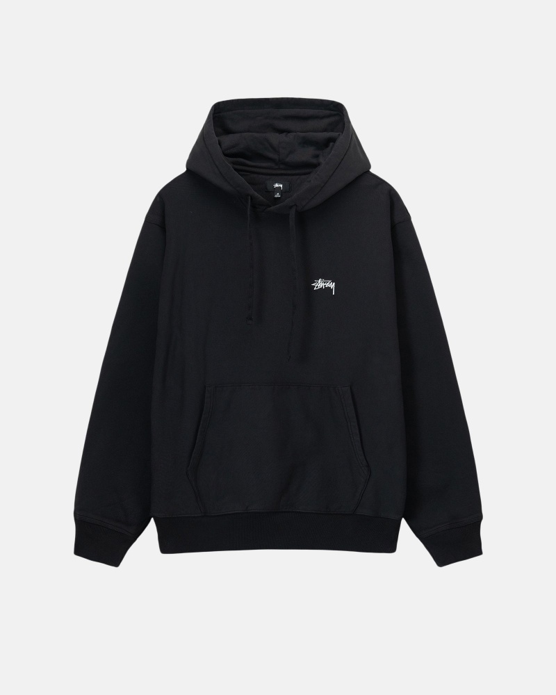 Stussy Stock Logo Hoodie Black | 40853CUDA