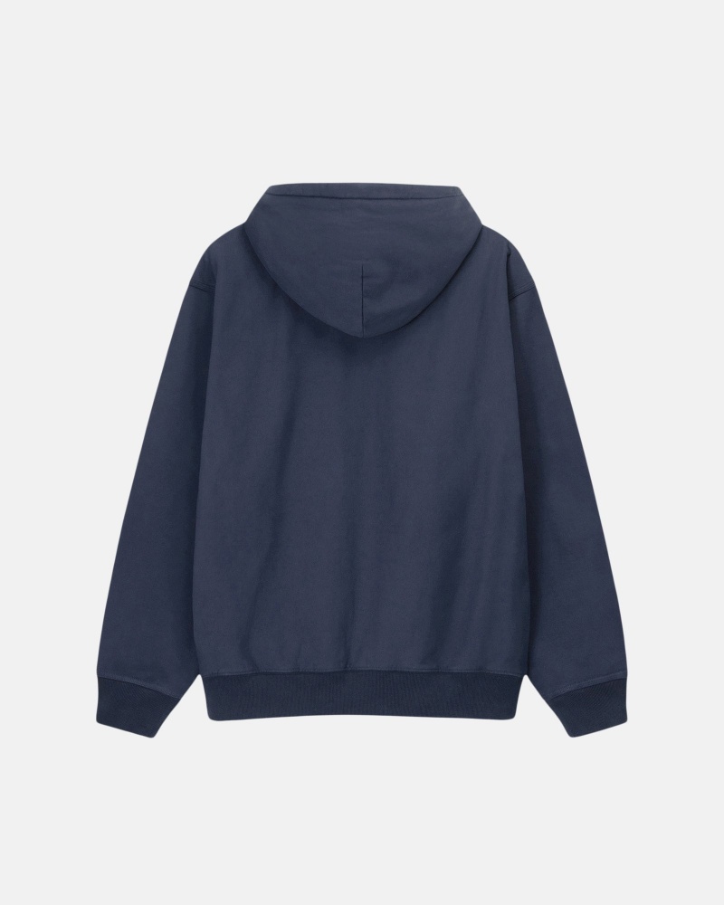 Stussy Stock Logo Hoodie Navy | 40632OIZH