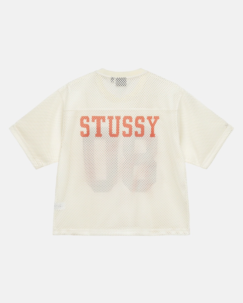 Stussy Team Jersey 80 Tops Beige | 45798OHLP