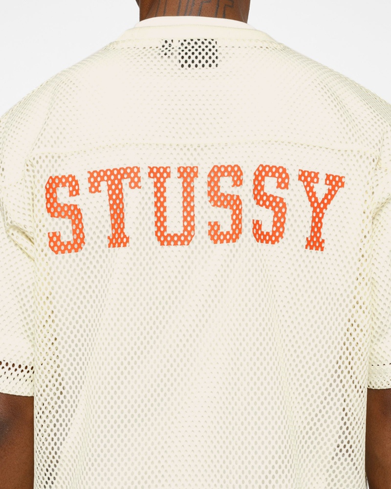 Stussy Team Jersey 80 Tops Beige | 45798OHLP