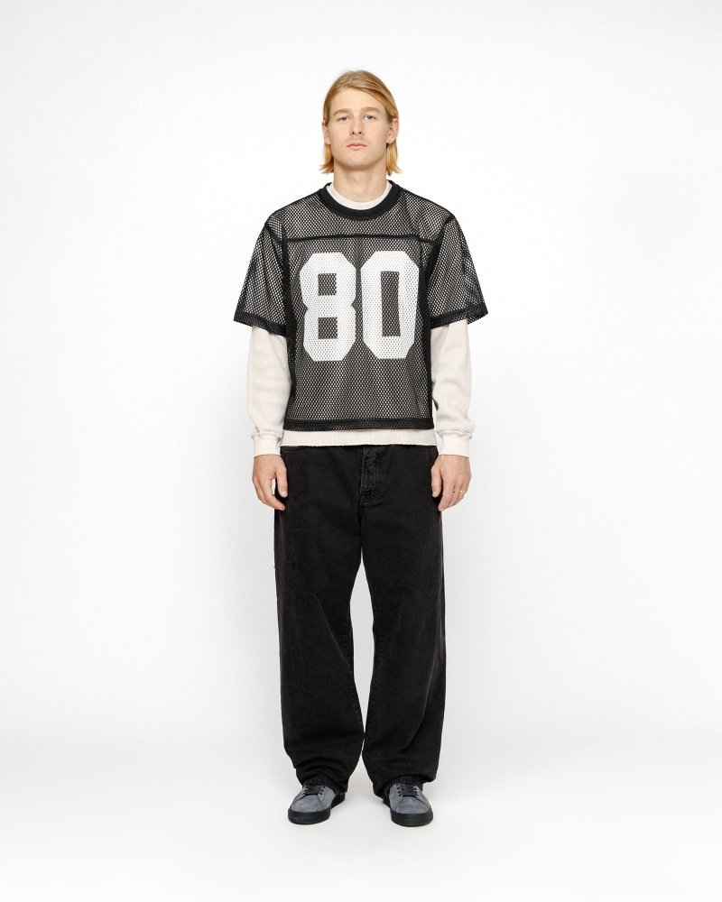 Stussy Team Jersey 80 Tops Black | 82315FJBK