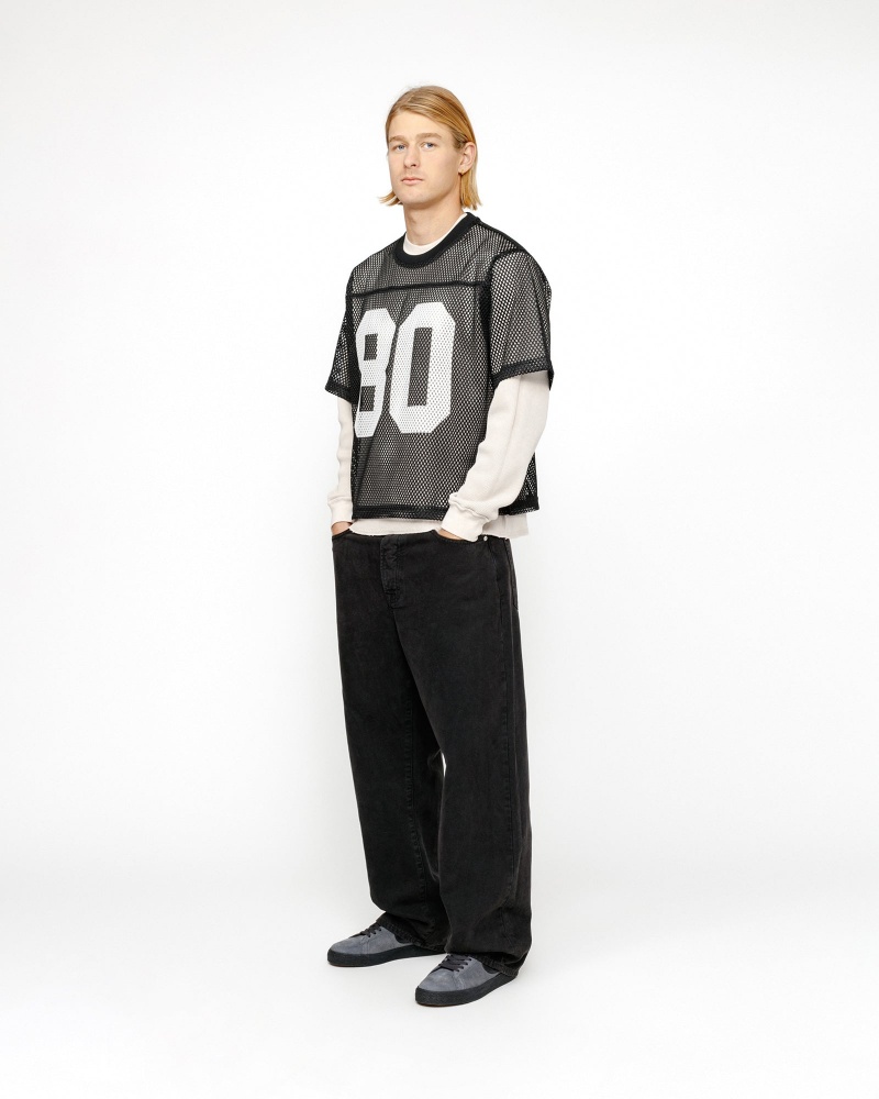 Stussy Team Jersey 80 Tops Black | 82315FJBK