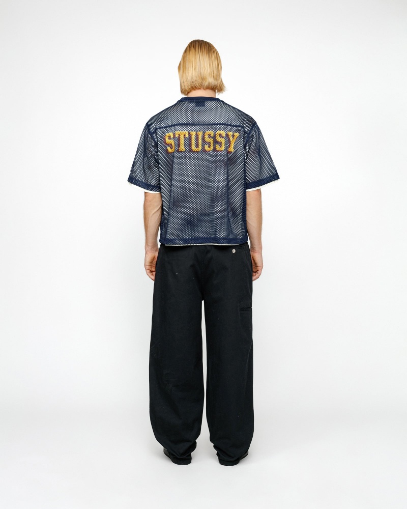 Stussy Team Jersey 80 Tops Navy | 24967ULPS