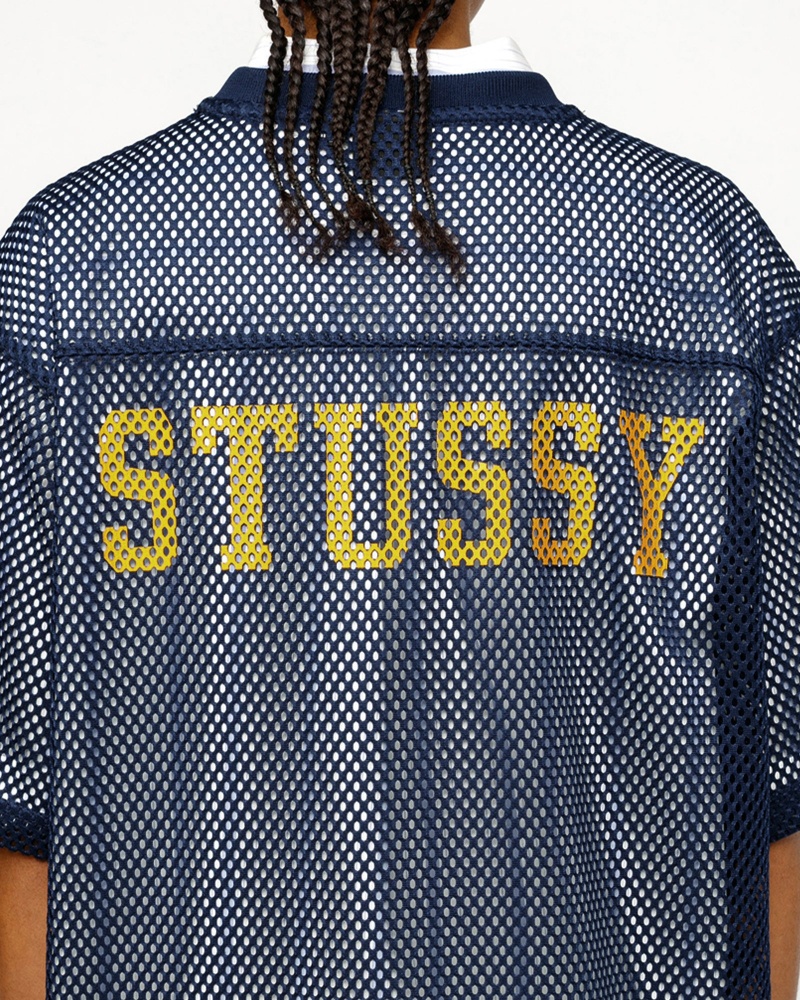 Stussy Team Jersey 80 Tops Navy | 24967ULPS