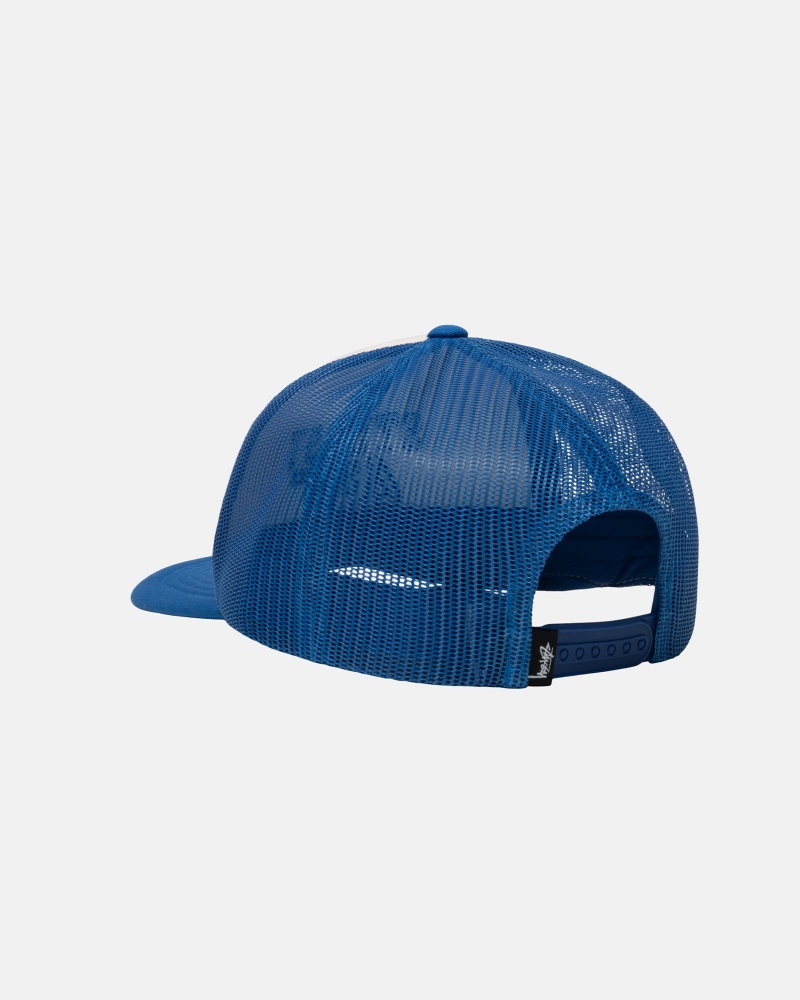 Stussy Trucker Big 4 Snapback Caps Royal | 86207NYIR