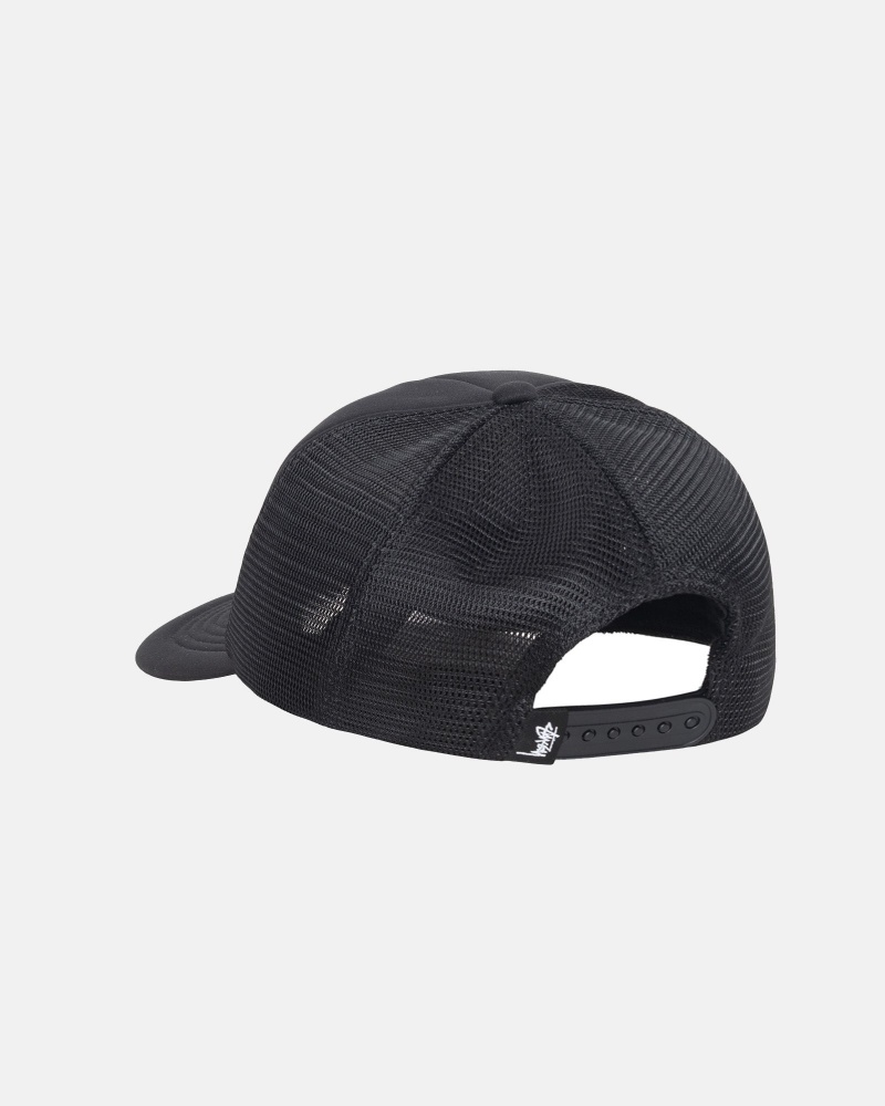 Stussy Trucker Big Basic Snapback Caps Black | 12786DKWJ