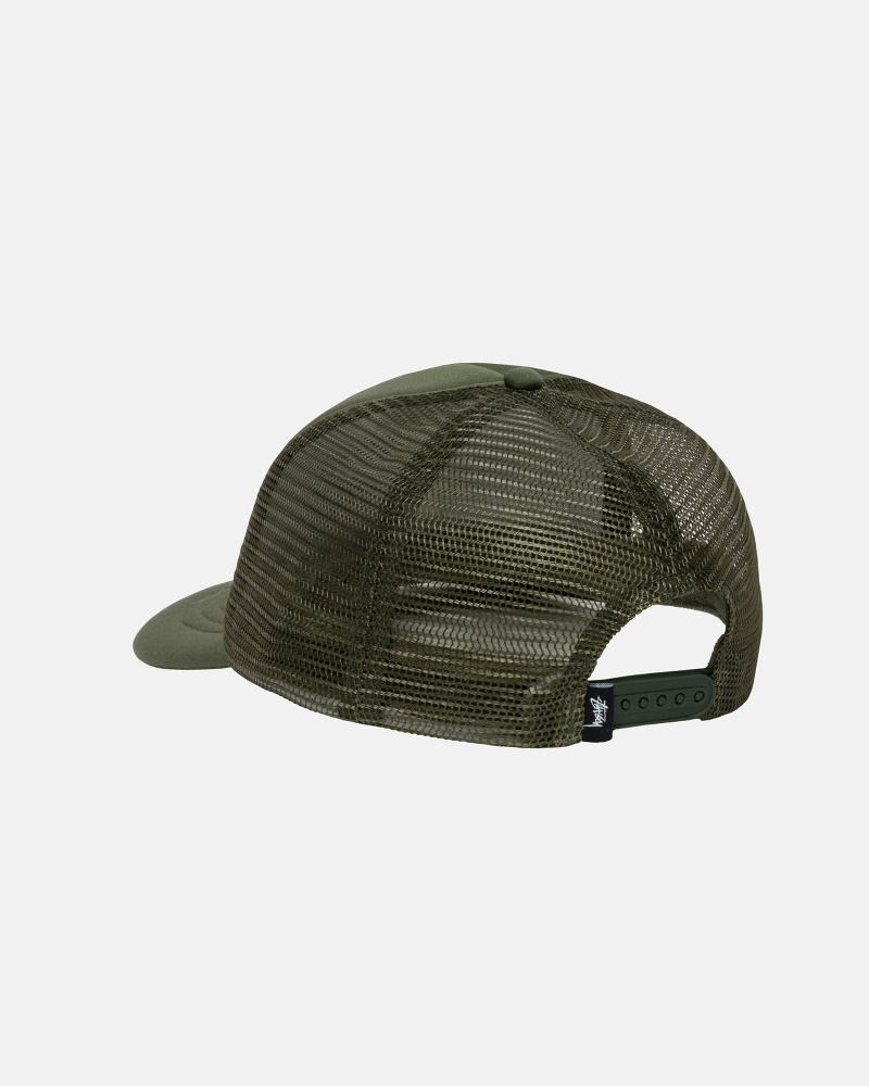 Stussy Trucker Big Basic Snapback Caps Deep Green | 15978DTQJ