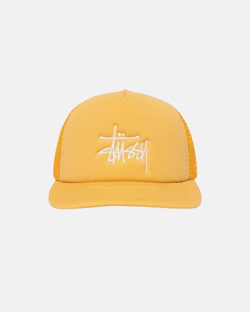 Stussy Trucker Big Basic Snapback Caps Orange | 51639EFBI