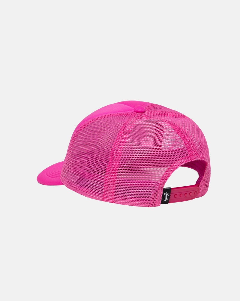 Stussy Trucker Big Basic Snapback Caps Pink | 10749OGWQ