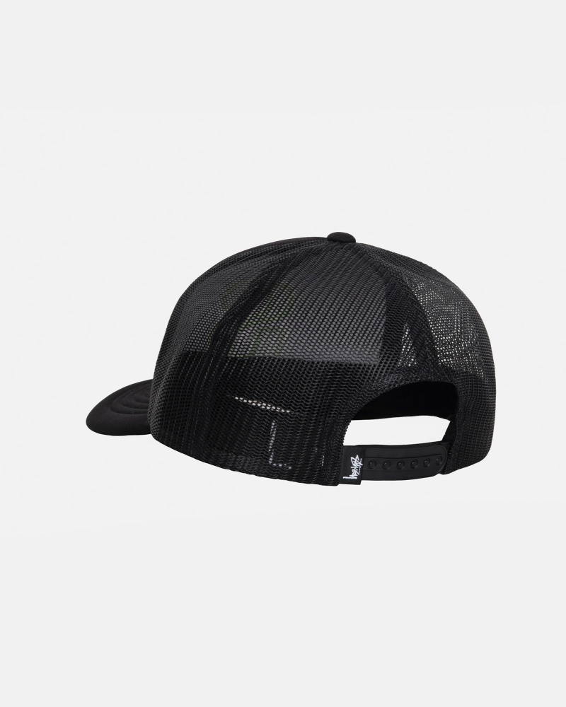 Stussy Trucker Big S Snapback Caps Black | 53906RGTX