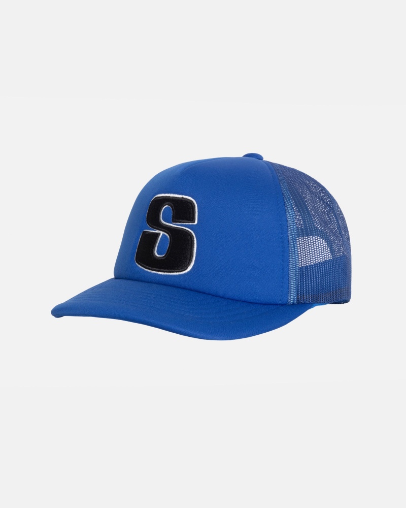 Stussy Trucker Big S Snapback Caps Royal | 80476IJYA