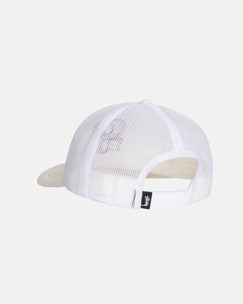 Stussy Trucker Big S Snapback Caps White | 41659UPSW