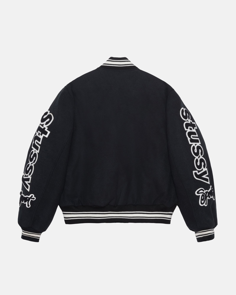 Stussy Varsity Competition Jackets Black | 98326BLKW