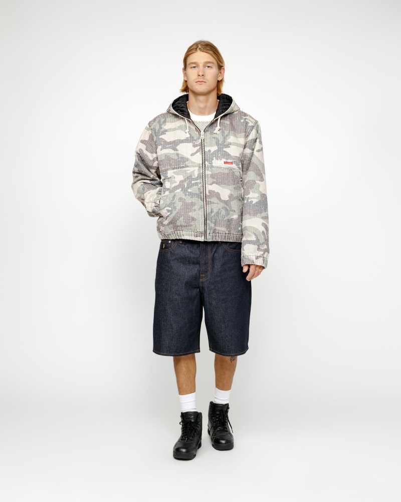 Stussy Work Camo Canvas Needlepunch Jackets Camo | 73918LZFA