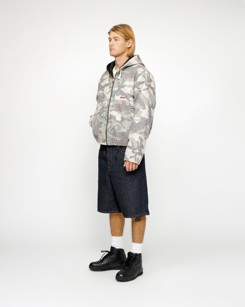 Stussy Work Camo Canvas Needlepunch Jackets Camo | 73918LZFA