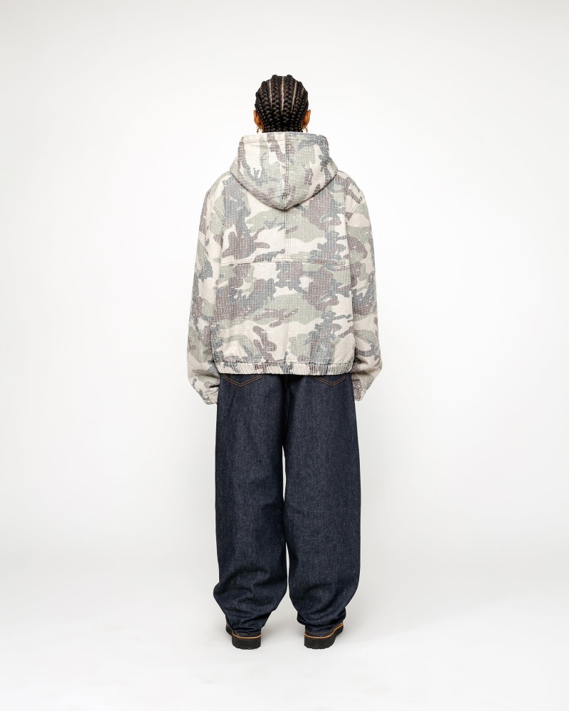 Stussy Work Camo Canvas Needlepunch Jackets Camo | 73918LZFA