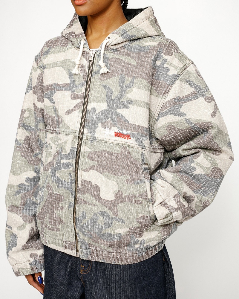 Stussy Work Camo Canvas Needlepunch Jackets Camo | 73918LZFA