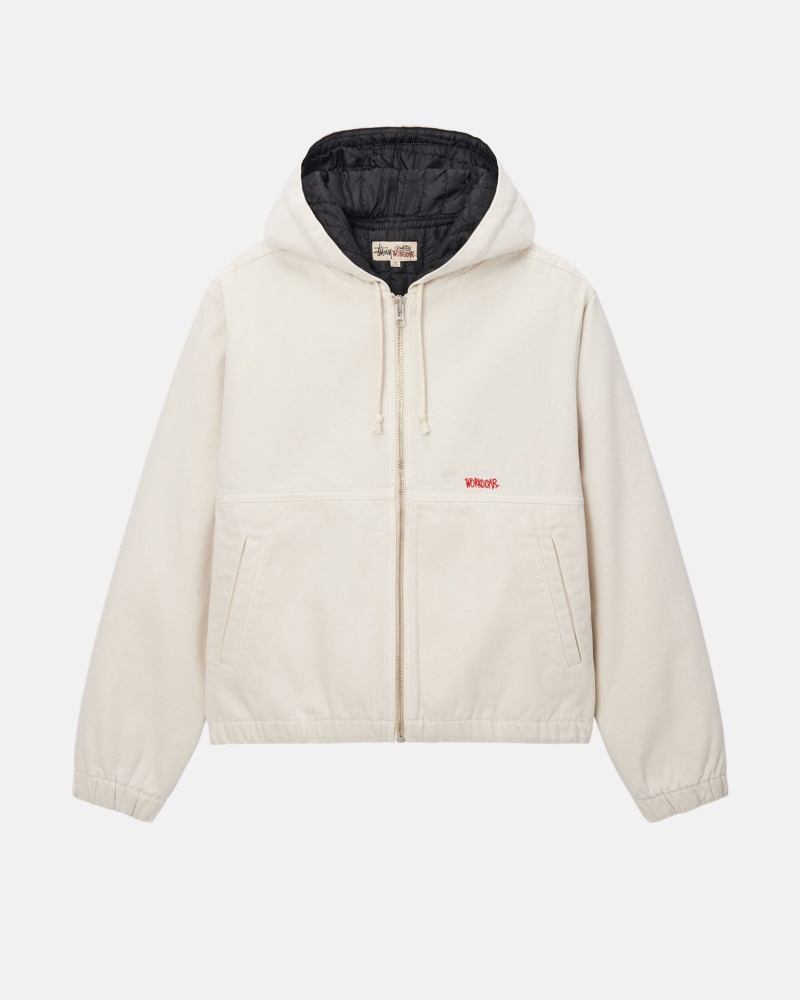 Stussy Work Insulated Canvas Jackets Beige | 98570CSFG