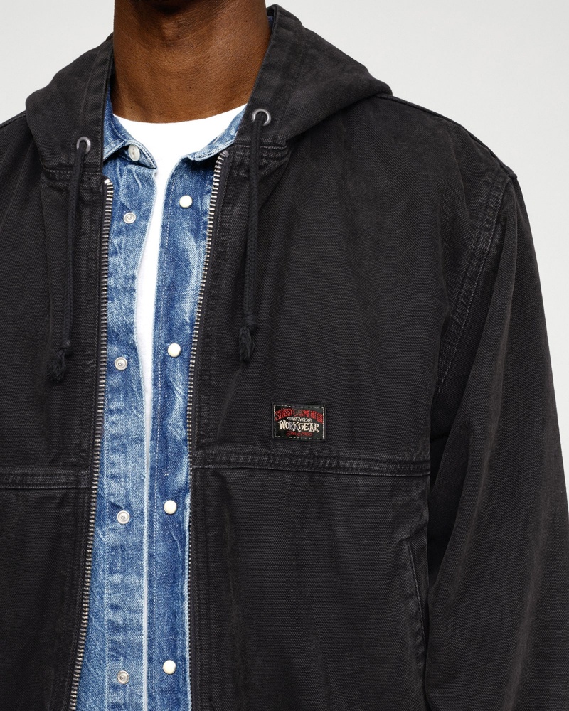 Stussy Work Unlined Canvas Jackets Black | 02581VIEH