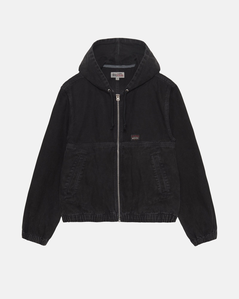 Stussy Work Unlined Canvas Jackets Black | 02581VIEH