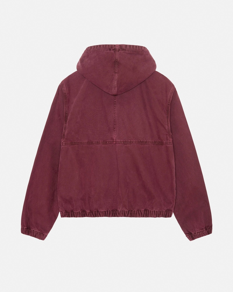 Stussy Work Unlined Canvas Jackets Burgundy | 14273LOVW