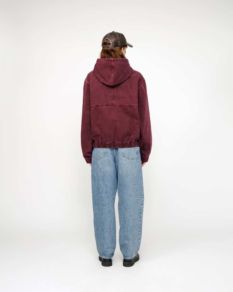 Stussy Work Unlined Canvas Jackets Burgundy | 14273LOVW