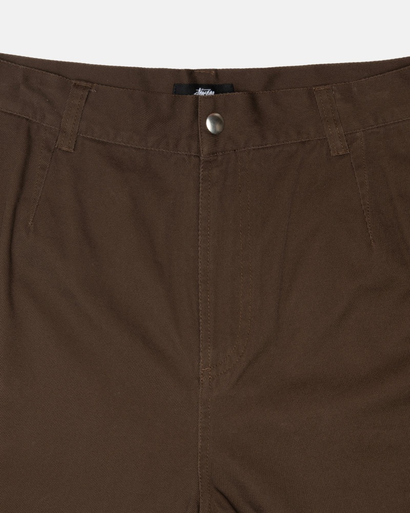 Stussy Workgear Twill Trousers Brown | 01784HSOI