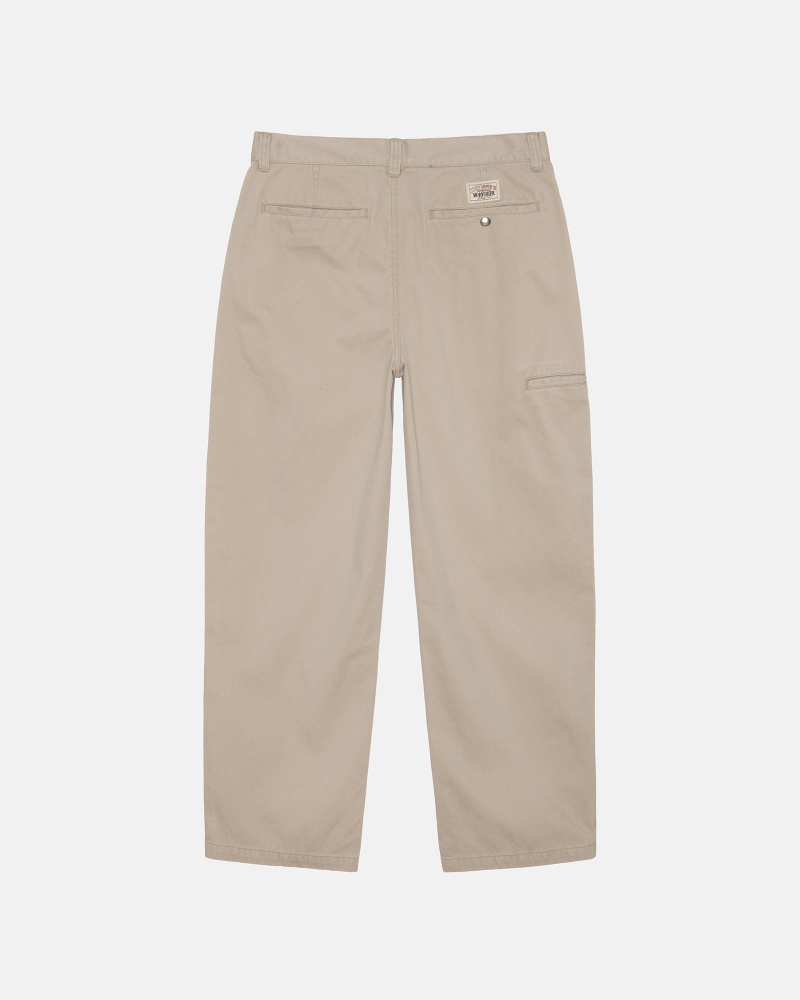 Stussy Workgear Twill Trousers Khaki | 51082RSEW