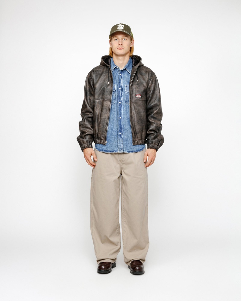 Stussy Workgear Twill Trousers Khaki | 51082RSEW