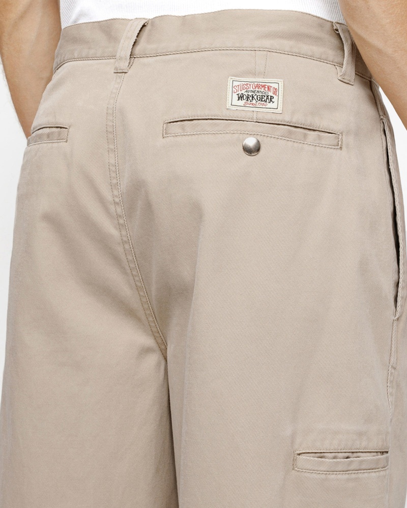 Stussy Workgear Twill Trousers Khaki | 51082RSEW