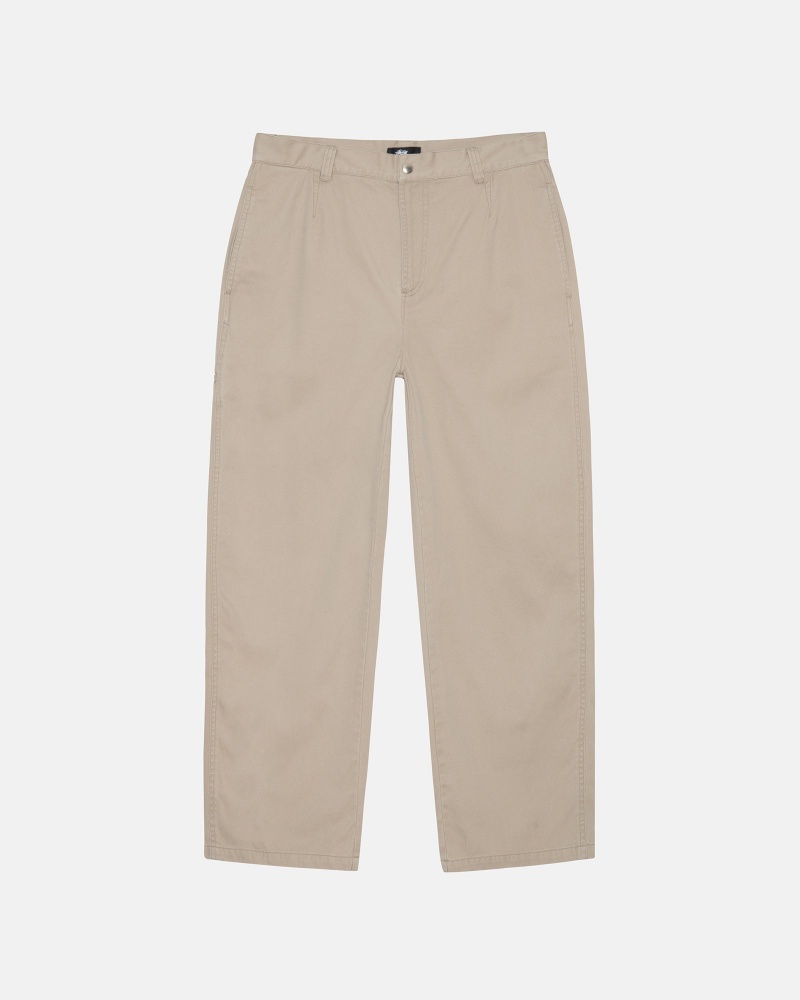 Stussy Workgear Twill Trousers Khaki | 51082RSEW